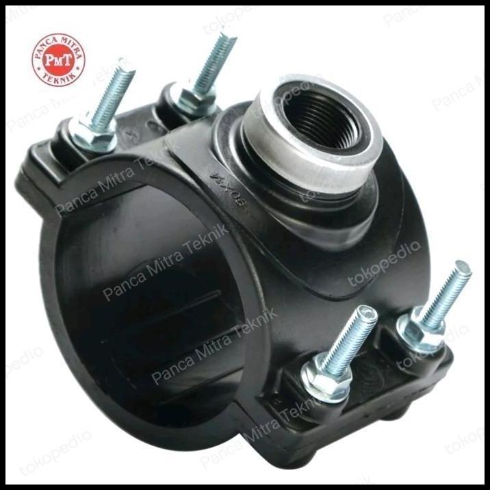 TERLARIS 200MM X 1/2" INCH CLAMP SADDLE PIPA HDPE 