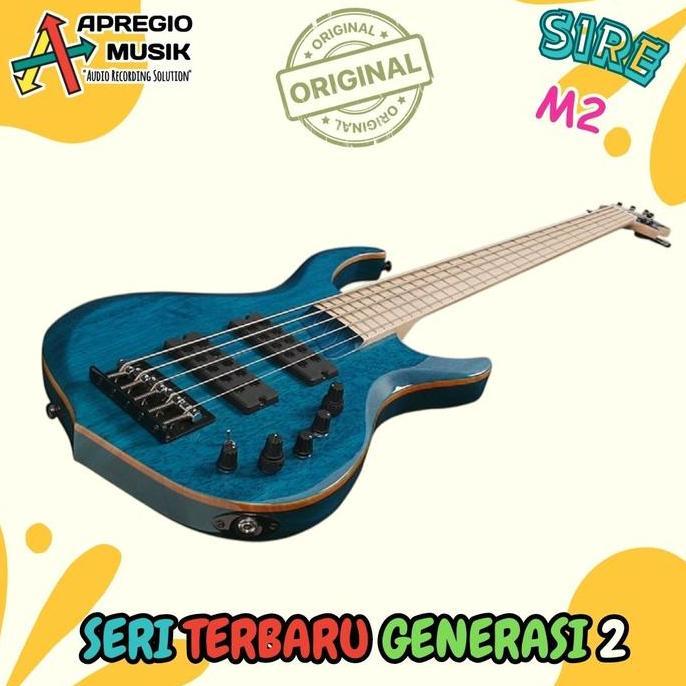 Murah Sire M2 5 string active Marcus Miller M2 Blue black white active bass 5 string Electric Bass O