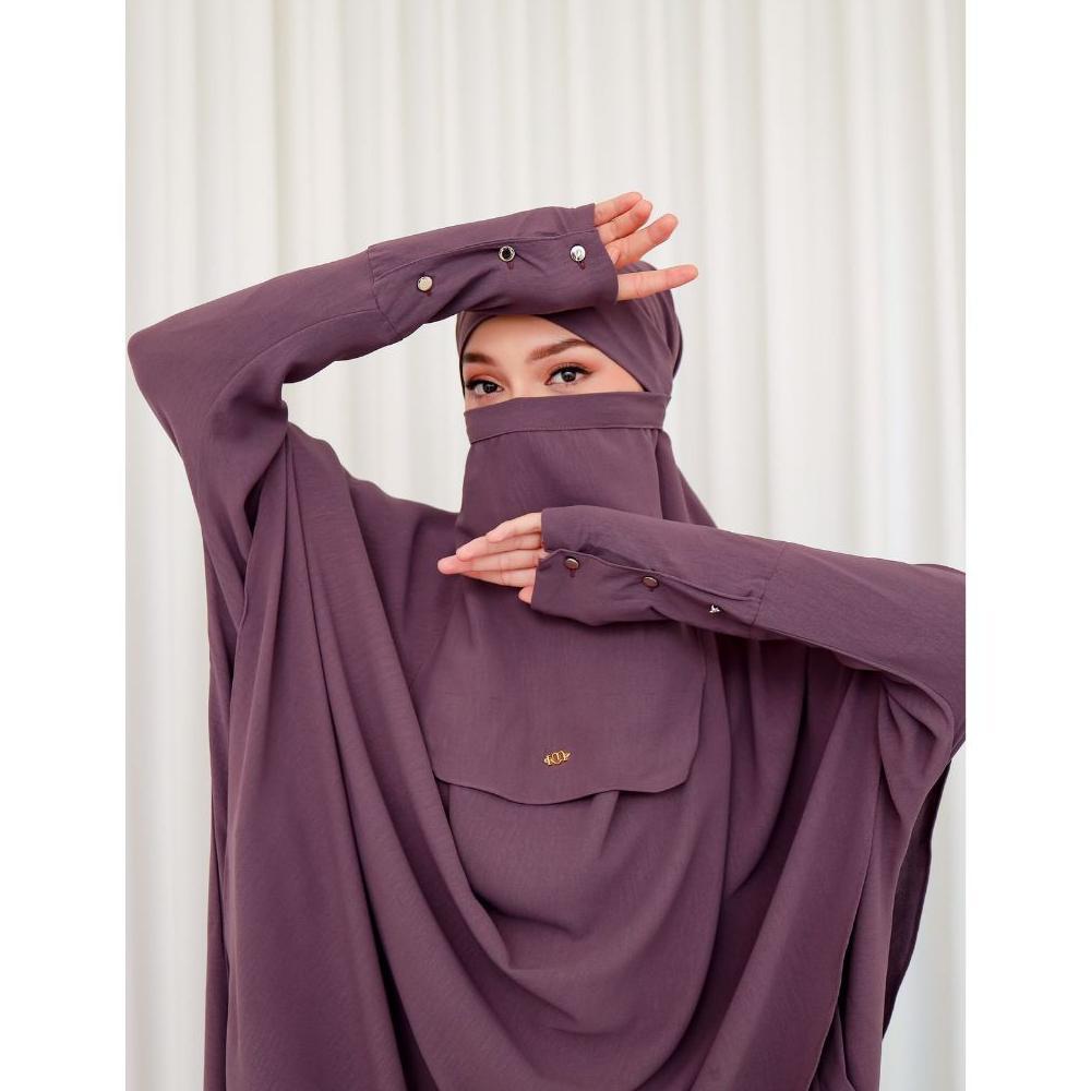Tahan Lama  Umroh Set - Gamis Umroh Abaya Set Kerudung - Kheva Mauza