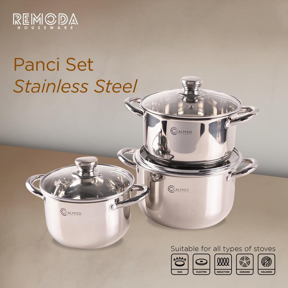 Calypso Panci Kuah Panci Set 3in1 Multifungsi Stainless Steel