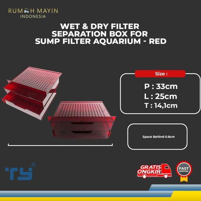 awesomether - wet & dry filter separation box for sump filter aquarium - red