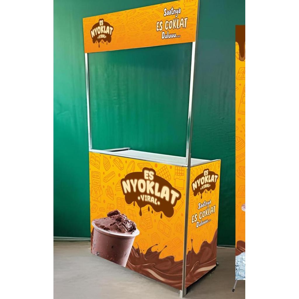 Terlaris Booth Portable Gerobak Alumunium Event Desk Bongkar Pasang Untuk Usaha