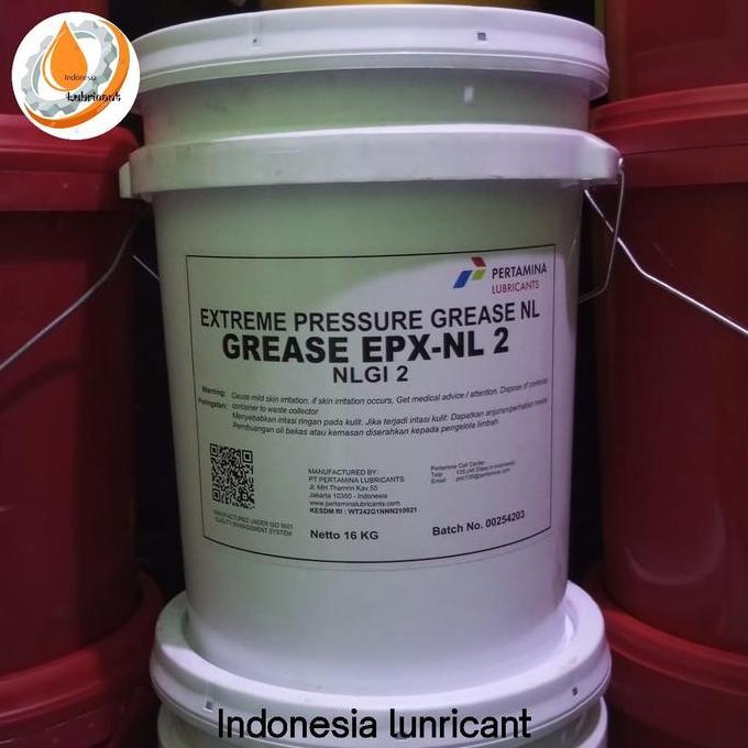 Pertamina Grease EPX-NL 2 (extreme pressure grease NL)  NLGI 2 Pail 16 kg Terlaris
