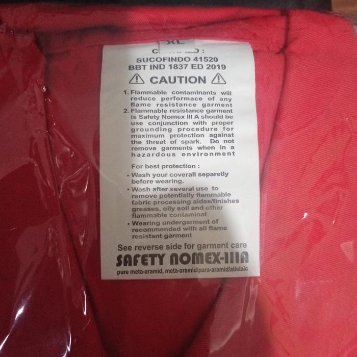 Coverall/Werpak Safety Nomex Iiia Original Dan Terpercaya