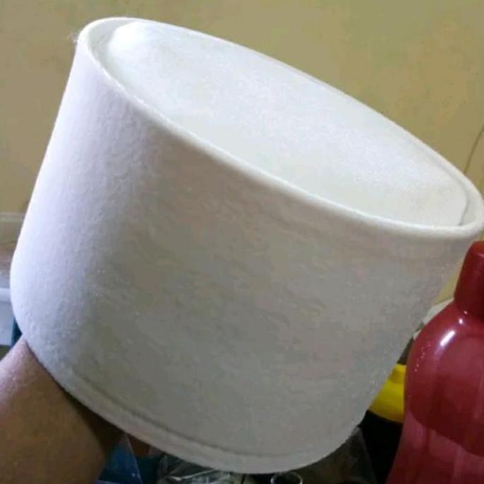 Peci Kopiah Turki bludru putih tinggi 15 cm