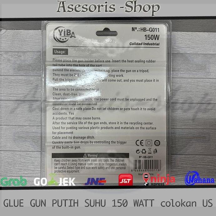 Qnqx- Glue Gun / Lem Tembak Putih 150W Besar Terbaik Suhu Atur Otomatis | Pestol Suhu 150W | Pestol 