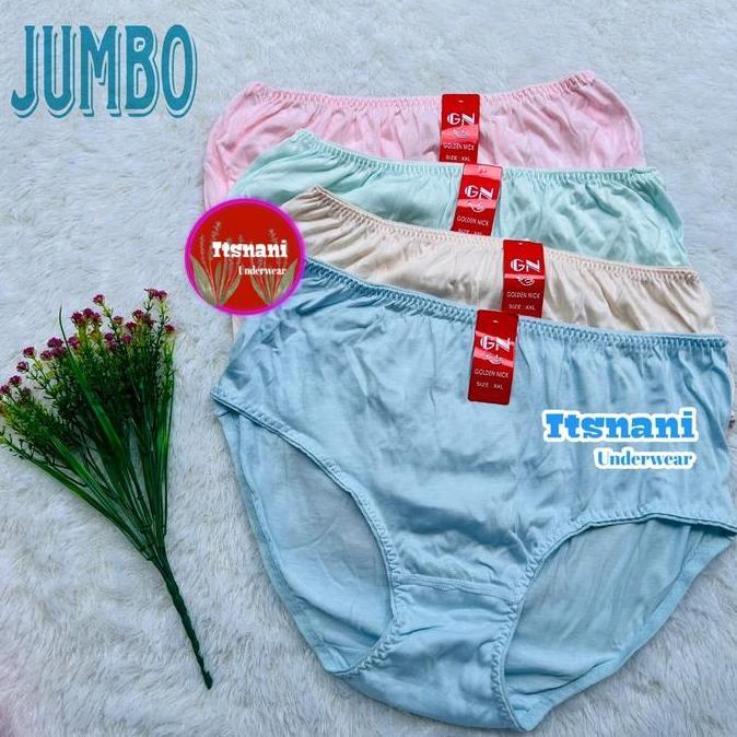 Wkwx- Cd Wanita Golden Nick Jumbo Bahan Katun | Celana Dalam Wanita Lusinan Ukuran Besar