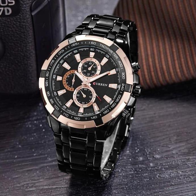 Wgwg- Jam Tangan Pria Analog Stainless Steel Curren 8023