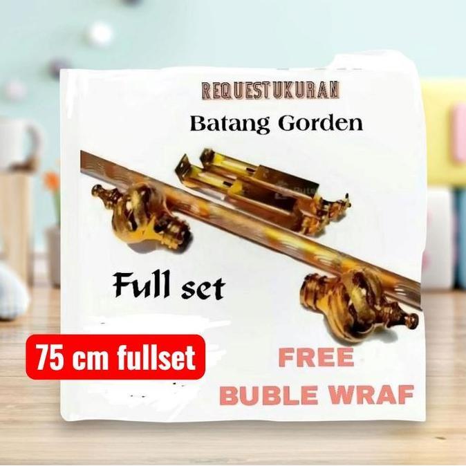 Lengkap- Batang Gorden/Tiang Gorden Full Set 1-2 Meter Free Buble Wrap Alumunium Logam