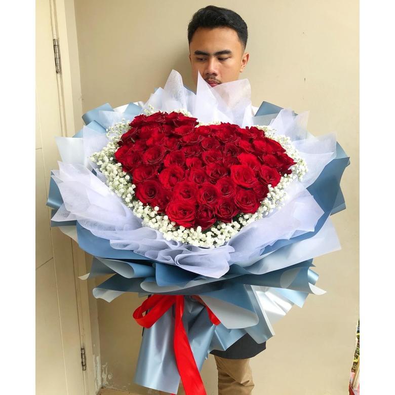 [Hello.Missflorist] Instant Delivery Red Roses Flower Bouquet Premium Fresh Flowers Bunga Asli Mawar