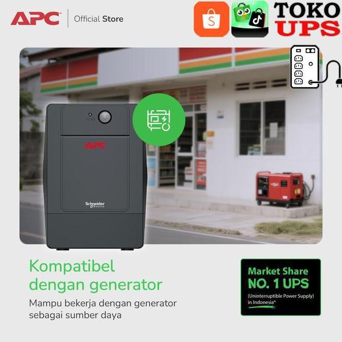 Pcbig- Apc Bvg1200I-Gr Pengganti Bvx1200 1200Va 600W Garansi 2 Tahun Ups Tower 4X Output Schuko 1200