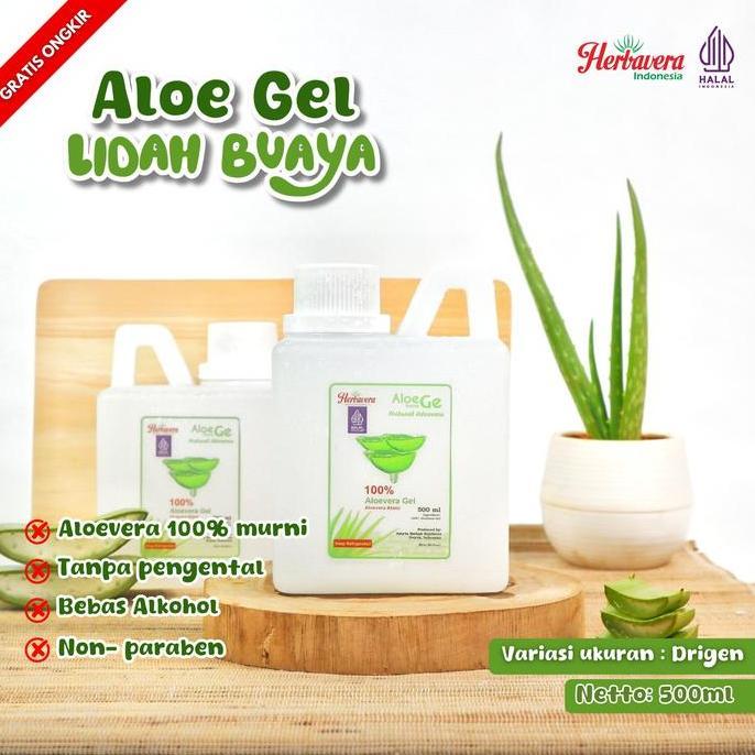 Shiner- Aloevera Gel Lidah Buaya Murni Organik 500 Ml Herbavera