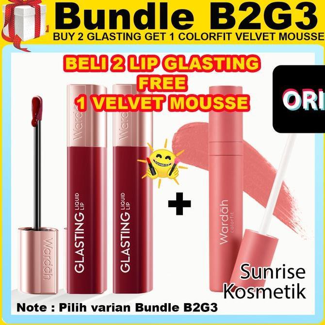 Wardah Glasting Liquid Lipstick Lipstik Ringan, Tidak Lengket, Transferproof Glazed Gloss Vinyl Lip 