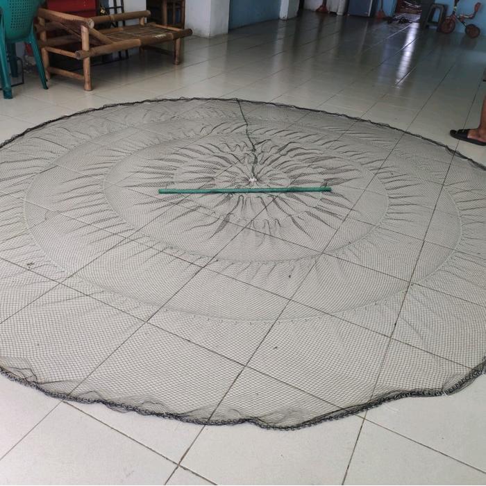 Jala lempar 12 feet nilon 3,2 meter 3/4 inci udang ikan siap pakai