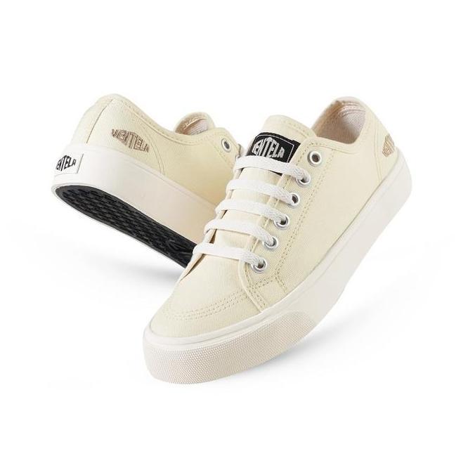 Kakikaki- Sepatu Ventela Alpha Low Wanita  Pria Casual Shoes Ventela Official Canvas Black Putih Sne