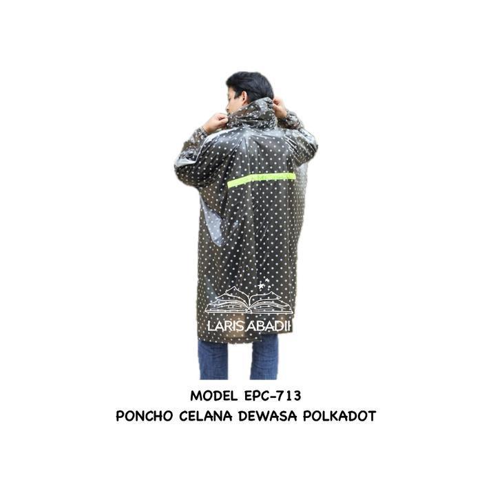 Mantel Hujan Elmondo Poncho Lengan Polkadot 713 Jas Hujan Ponco Polkadot Premium