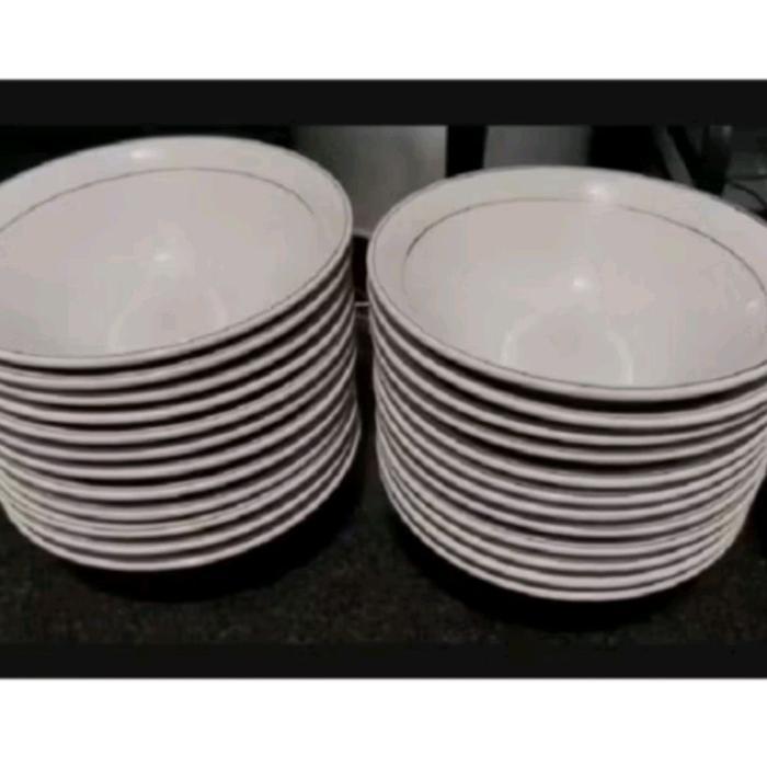 Mangkuk / mangkok keramik List Emas (6pcs)