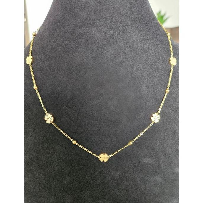 Kilaugaya- Thiqla - Kalung Cewek Cantik Noura - Kalung Clover Asli Mirip Kalung Emas Asli - Kalung S