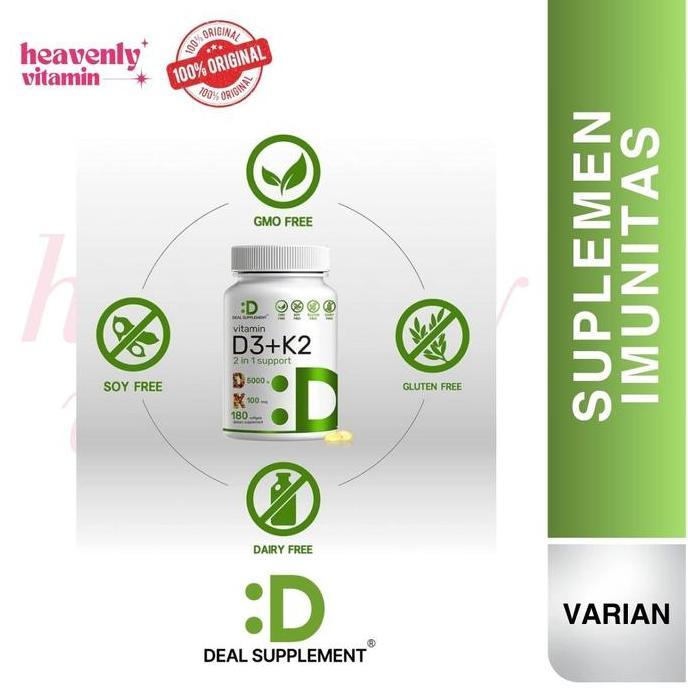 Hololoo- Deal Supplement Vitamin D3 K2  2-1 Complex, Vitamin D3 5000 Iu & Vitamin K2 Mk7 - 180 & 250