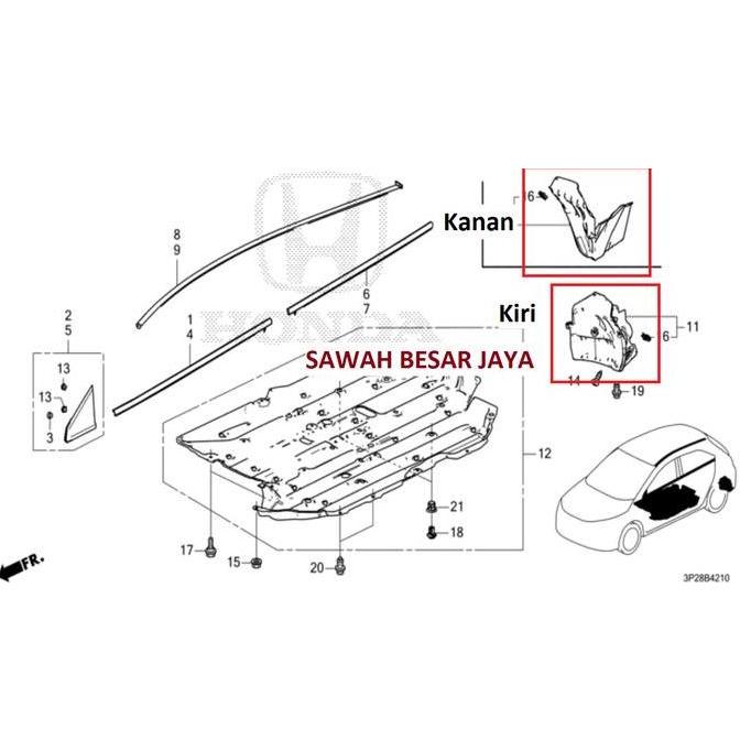 Inner Iner Liner Fender - Cover Plastik Spakbor Belakang Honda City Hatchback Rs Gn5 2021 2022 2023 