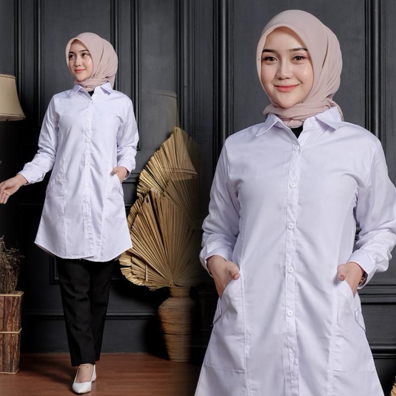 ORIGINAL KEMEJA PUTIH/KEMEJA KANTOR/TUNIK POLOS PUTIH/BAJU PPL/BAJU PNS/JUBII.ID