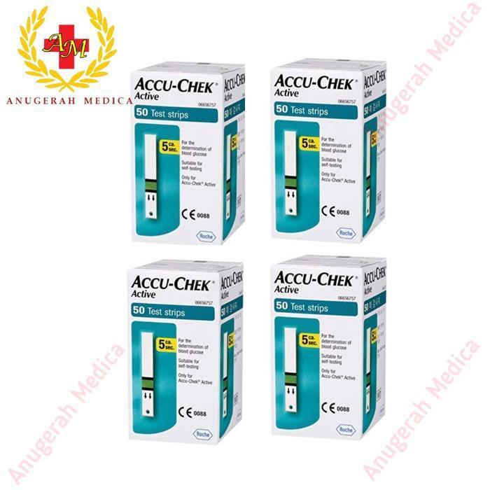 Strip tes Gula Darah / Glukosa / Diabetes Accu Chek Active isi 50