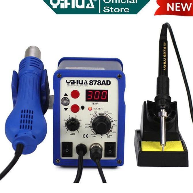 PROMO Yihua 878AD Blower Solder Uap 2 IN 1 Hot Air Gun Soldering Station ORI
