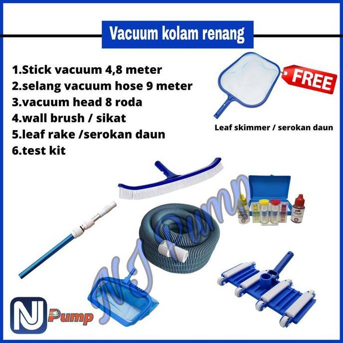 Paket alat vacum kolam renang 1 set/ paket peralatan vacuum kolam set