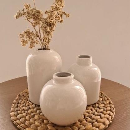 Keramik/Vas Sett Willey New Desain Minimalis (Dapat 3 Vas)