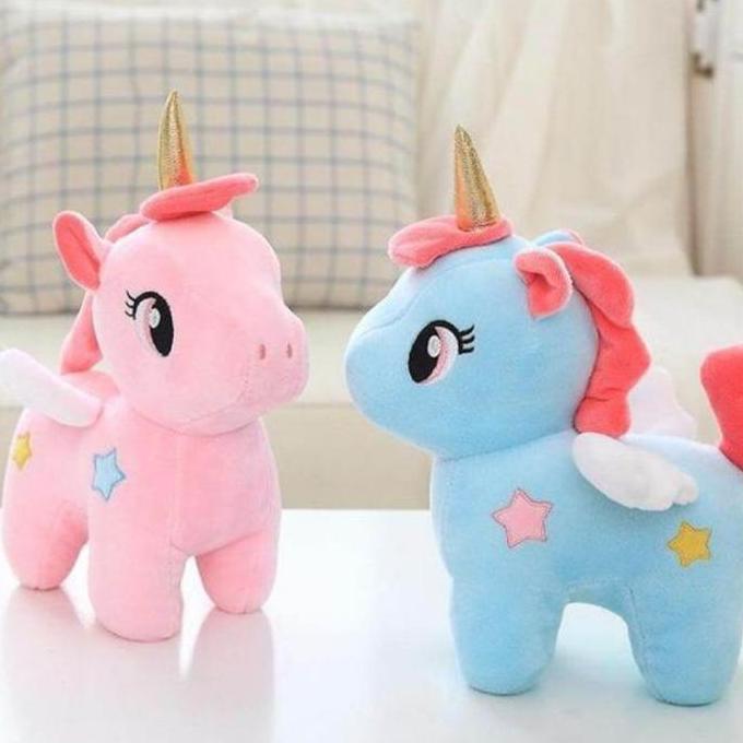 Lansungkirim- Boneka Unicorn Bertanduk Mainan Kuda Poni Led Bisa Nyala Kado Hadiah Ulang Tahun Anak