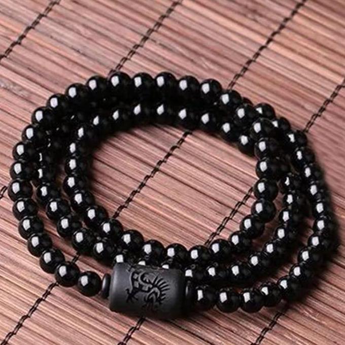 (BEST SELLER) kalung tasbih batu giok black Jade asli 99 butir