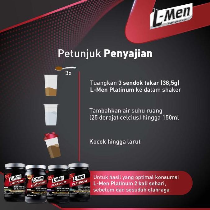 Cod,Bisa- L-Men Platinum Choco Latte 800Gr 1,7Lbs - 25G Whey Protein - 21 Serving - 5,9G Bcaa Dileng