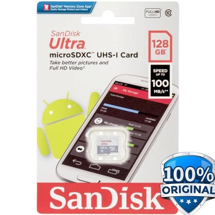 Lansungkirim- Sandisk Ultra Microsd 128Gb A1 100Mb/S Class 10/Original