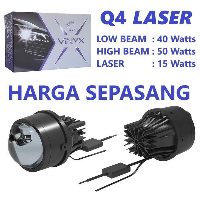 Foglamp Projector Vinyx Q4 Laser 3 Inch LED BiLED Lampu Kabut Mobil