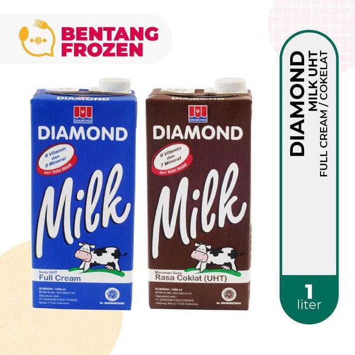 Milkouit- Susu Diamond Uht 1 Liter / Diamond Milk Full Cream / Cokelat