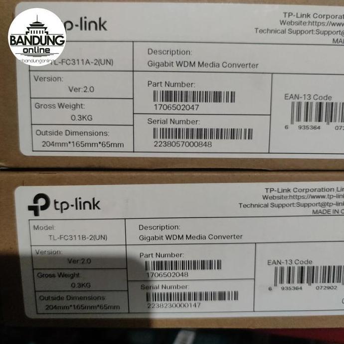 Lansungkirim- Tp-Link Tl-Fc311A-20 + Tl-Fc311B-20 Gigabit Media Converter Fo To Lan