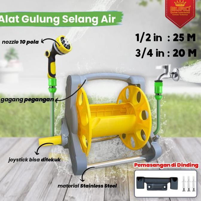 Istimewa- Alat Penggulung Gulung Gulungan Selang (Hose-Reel) 25M Alat Rangka Gulungan Selang Garden 