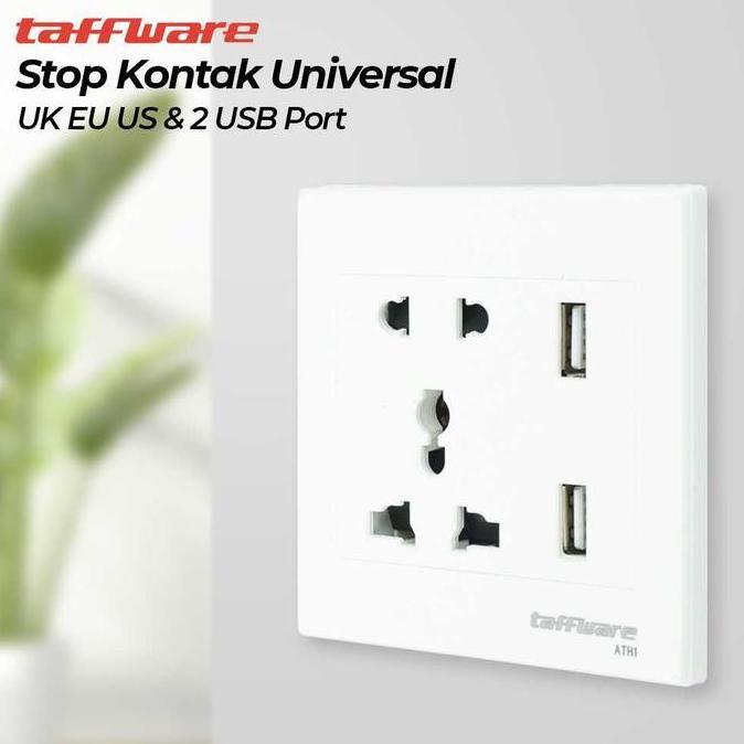 Fastrik- Wallplug Universal / Stopkontak Colokan Listrik + 2 Usb Charger G971