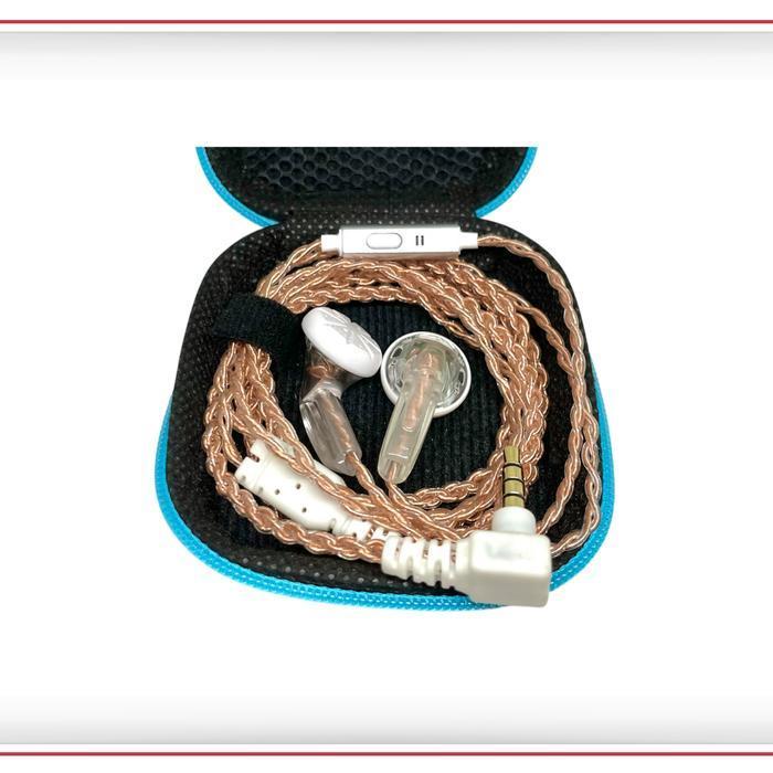 Earbud Vido Recable Crystal Blue With Mic Jack L V5 ( Vido Legend ) Bass Earphone Headphone Noise