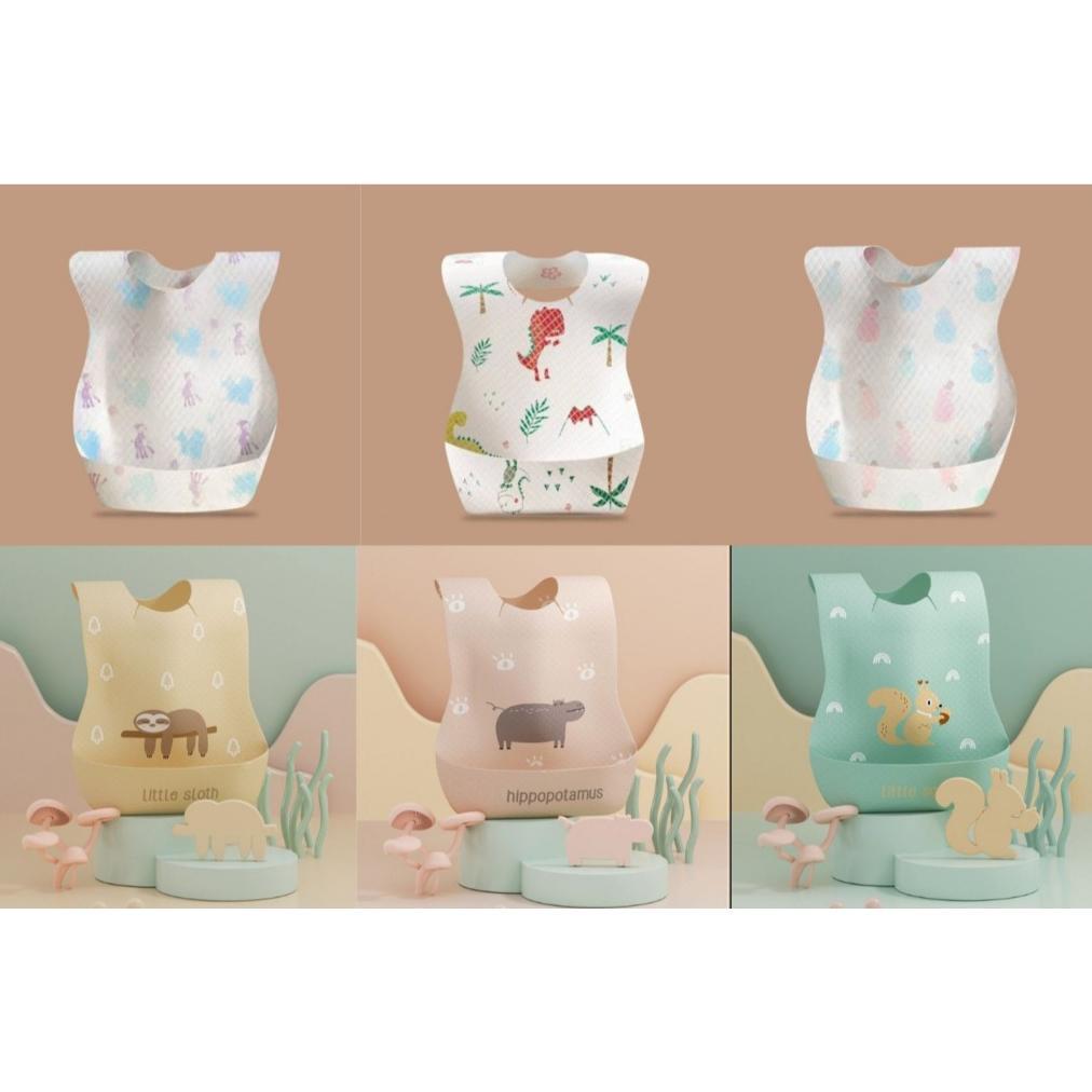 NEW PRODUCT 6 Pcs Disposable Baby Bib / Celemek Bayi Waterproof Lucu PR0278