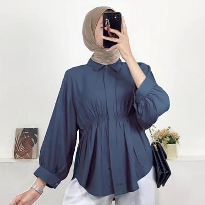 ORIGINAL AIKO SHIRT BLOUSE KEMEJA KERUT WANITA/ AIKO SHIRT BLOUSE/ BLOUSE WANITA KEKINIAN BAHAN KATU