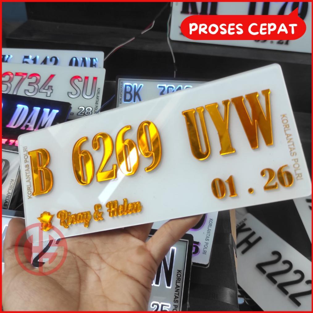 COD Plat Nomor Akrilik Timbul Gold Sepeda Motor Datlystic