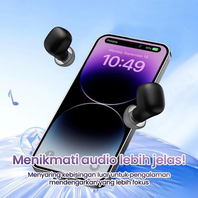 Headset Bluetooth Veger Ve26 Earphone Enc Bass Beast Ve-26 Tws Mini Earbuds V5.3