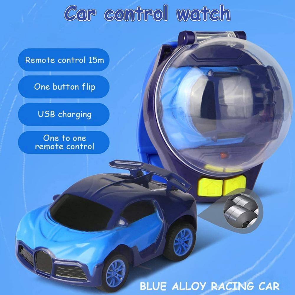 Mainan Anak Mobil Remote Control Mini Watch Jam USB Rechargable Jam Tangan Mobil Balap Hadiah Mainan