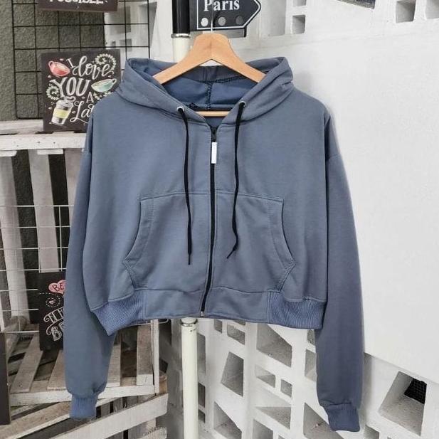 HOT DEALS Jaket Wanita Crop | Sweater Style Korea | Ziper Crop Hoodie Sweatshirt | Hoodie Crop wanit