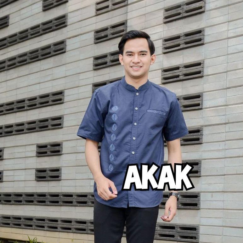 TERBARU Baju Koko Dewasa Putih Bordir Mewah Lengan Pendek