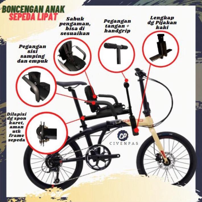 Boncengan sepeda anak SUPER PREMIUM, boncengan sepeda anak depan/boncengan sepeda lipat, selly, mtb,