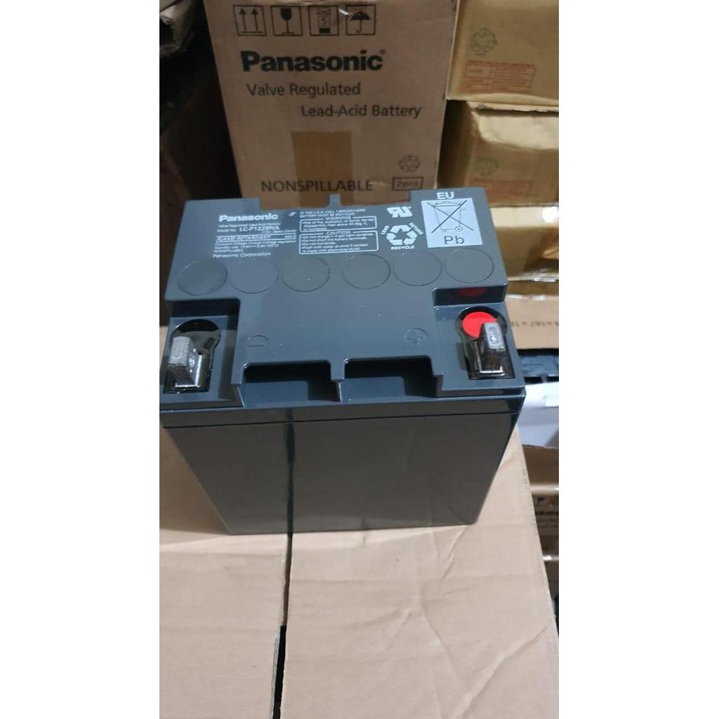 Baterai Aki Kering Panasonic 12V 28Ah Ori Buat Motor / Ups / Server Tersedia