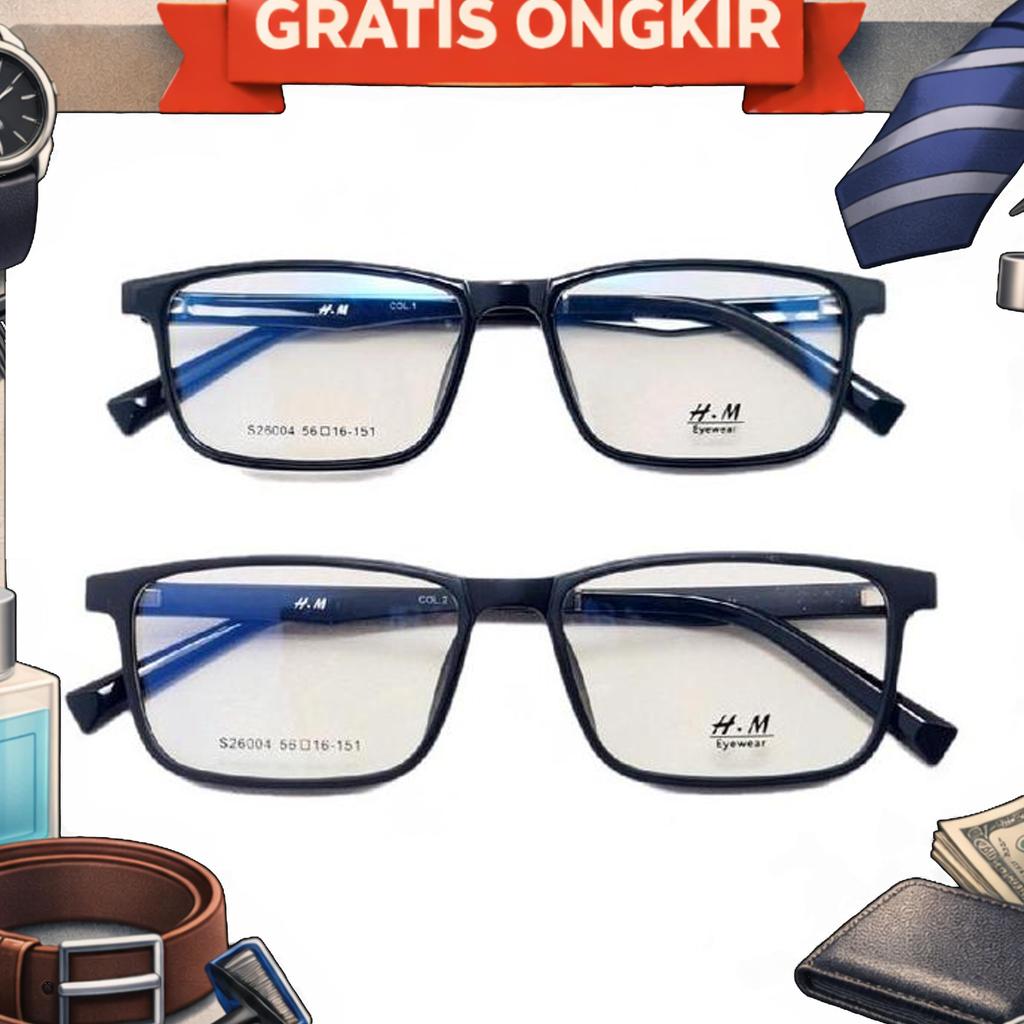 Frame Kacamata H.M S26004 56-16-151 Elastis Flexibel Lentur