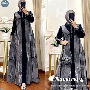 terbaru karina maxy / karina dress / gamis karina / standart & jumbo (label madani)